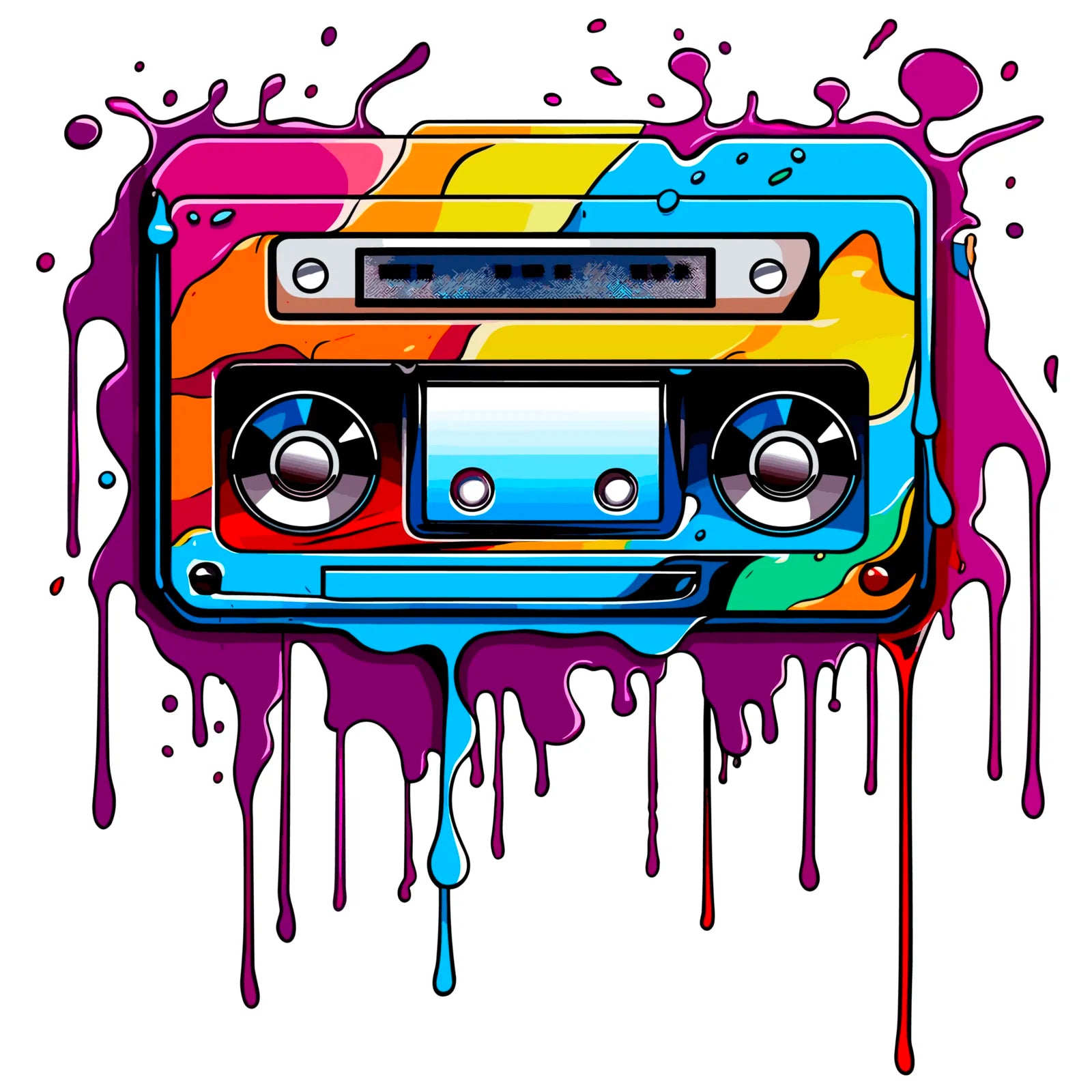 Glorious Paint Splash Cassette Tape Art Print 3