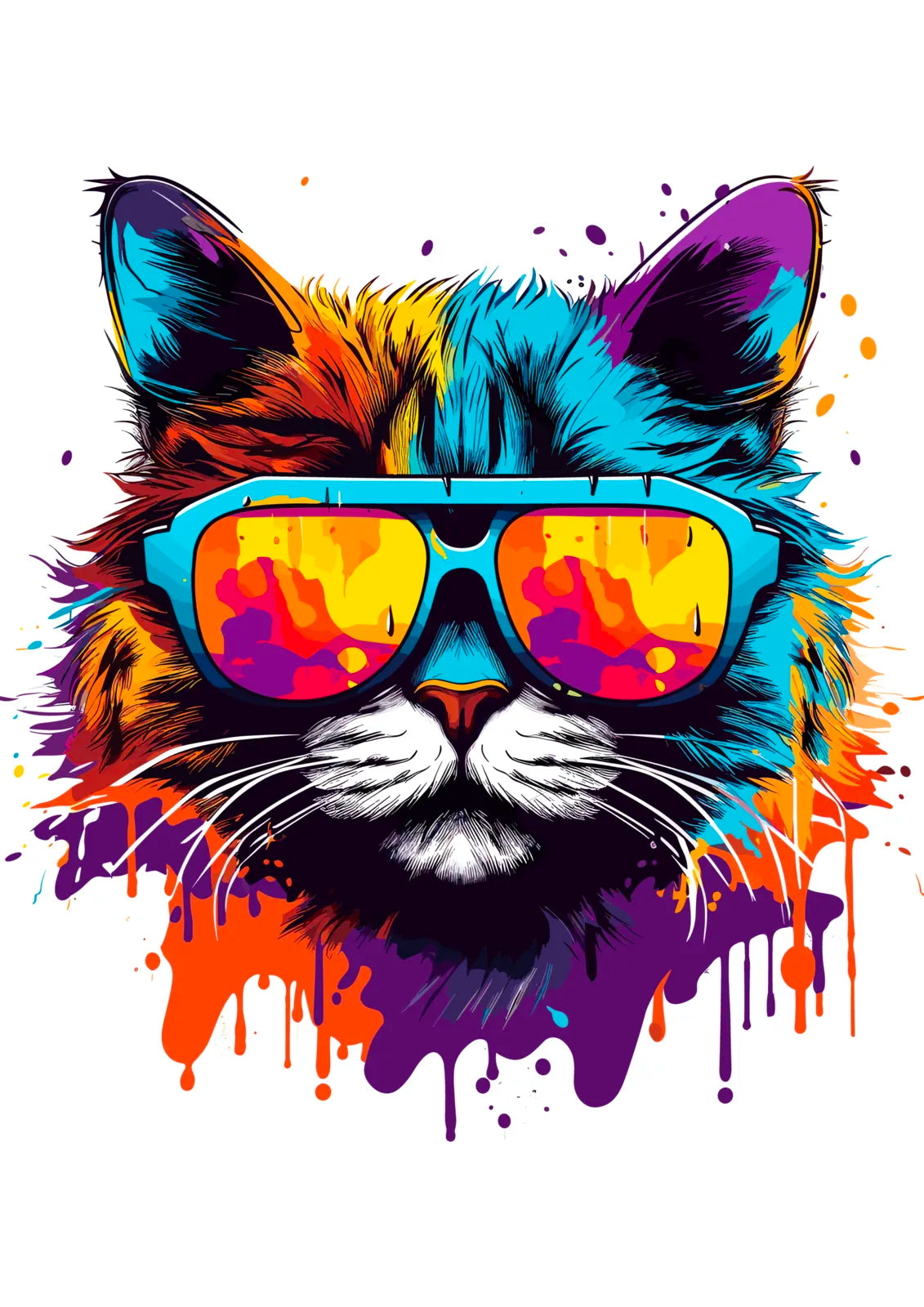 Cool Cat In Shades Digital Art Print 3