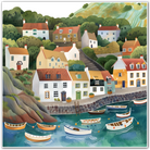 Coastal Village with Boats Art Print