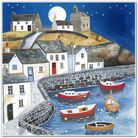 Coastal Village Moonlight Art Print