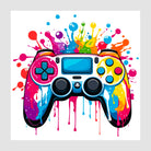 Games Controller In Colour Explosion Art Print 1