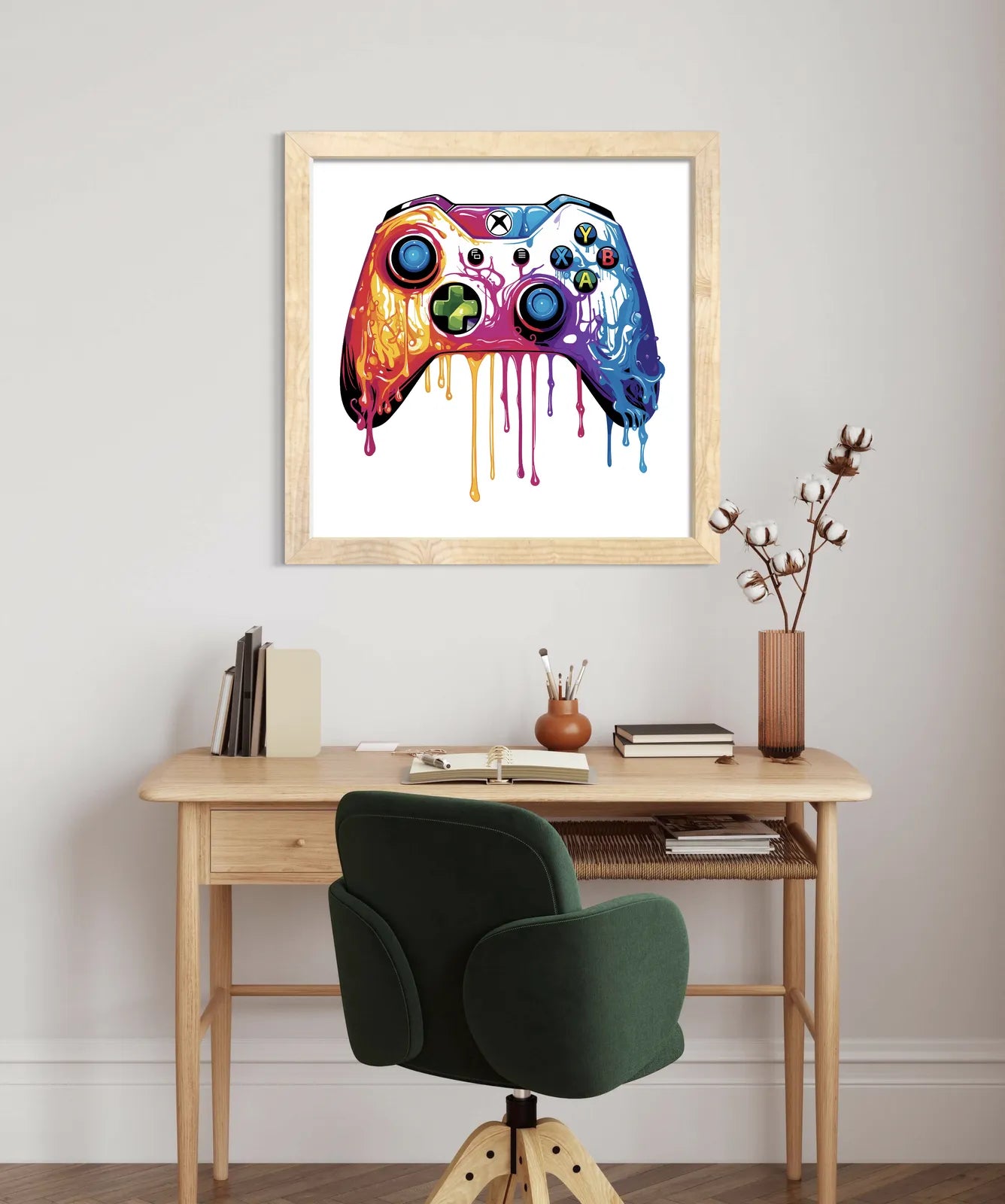 Games Controller In Paint Drip Splash Art Print 2