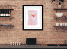 Cosmopolitan Cocktail Art Print – Retro Pink Bar Decor 2