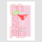 Cosmopolitan Cocktail Art Print – Retro Pink Bar Decor 1