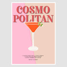 Cosmopolitan Cocktail Art Print – Retro Pink & Red Bar Decor 1