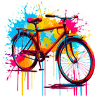 Classic Bicylce Paint Drip Style Art Print 3