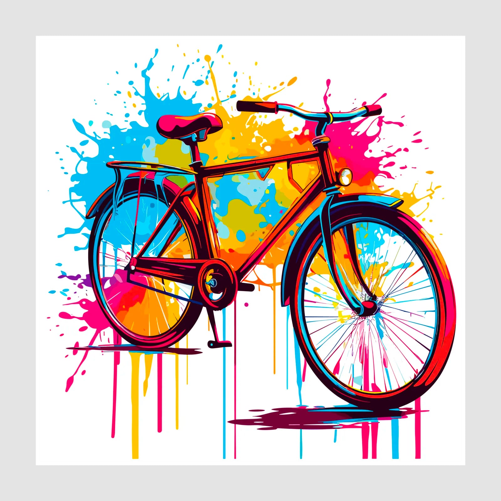 Classic Bicylce Paint Drip Style Art Print 1