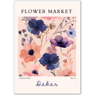 Dakar Anemone Bloom Art Print – Moody Purples and Sunset Peach Florals