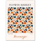 Durango Folk Florals – Rich Orange and Teal Patterned Bloom Print