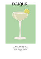 Daiquiri Cocktail Art Print – Retro Green Bar Decor 3