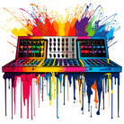 Old Skool DJ Decks Paint Splash Art 3