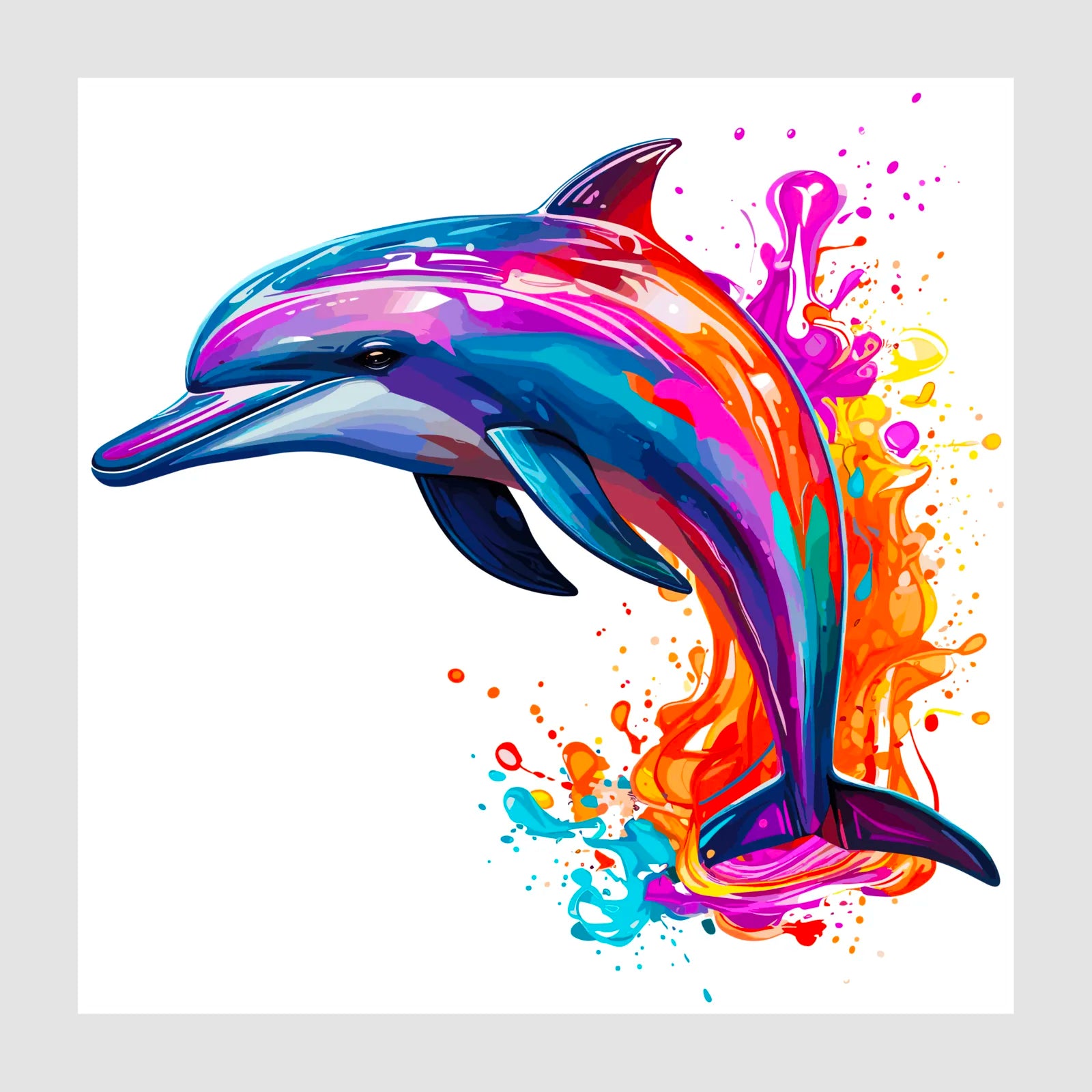 Jumping Dolphin Digital Art Print 1