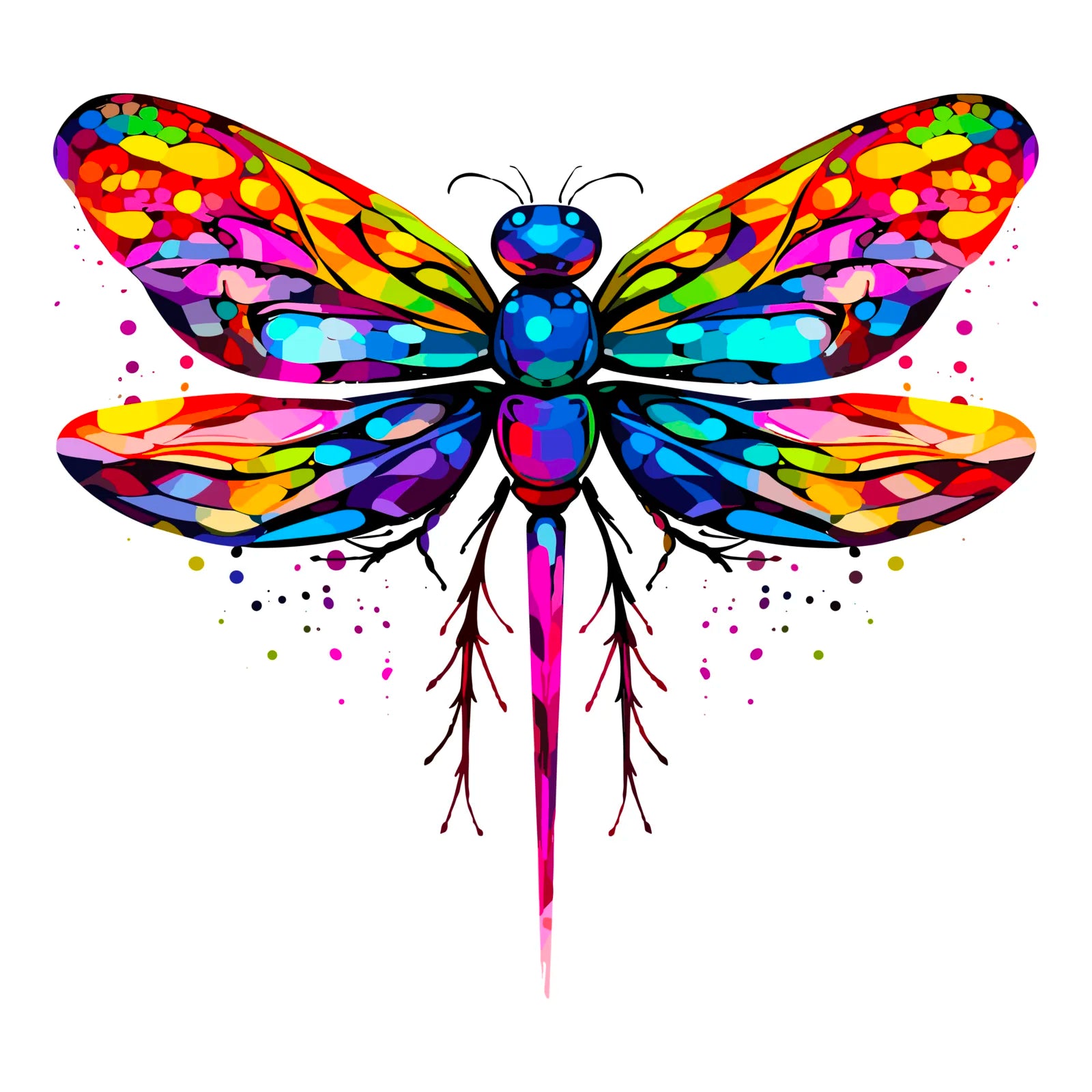 Kaleidoscope Dragonfly Digital Art Print 3