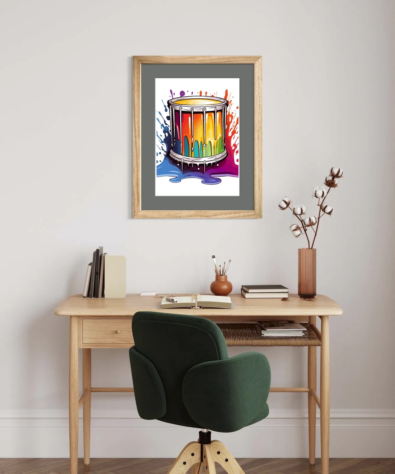 Groovy Paint Explosion Drum Digital Art Print 2