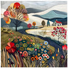 Meadow Stream to Home Embroidered Art Print 3