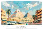 Cairo Pyramids with Cityscape Art Print 3