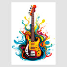 Colour Fusion Swirls Electric Guitar Art Print 1