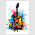 Explosion Of Colours Electric Guitar Art Print 1