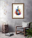 Graffiti Splash Of Colours Electric Guitar Art Print 2