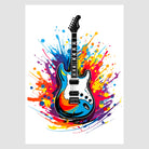 Graffiti Splash Of Colours Electric Guitar Art Print 1