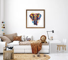 Funky Paint Splashes Elephant Digital Art Print 2