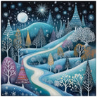 Pastel Winter Forest Art Print Enchanted Snowfall Night 3