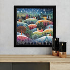 Pastel Winter Hills Art Print Enchanted Snowy Scene 2