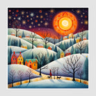 Winter Night Walk Art Print Enchanted Snowy Landscape 1