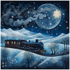 Mystical Winter Train Art Print Enchanted Moonlit Scene 3