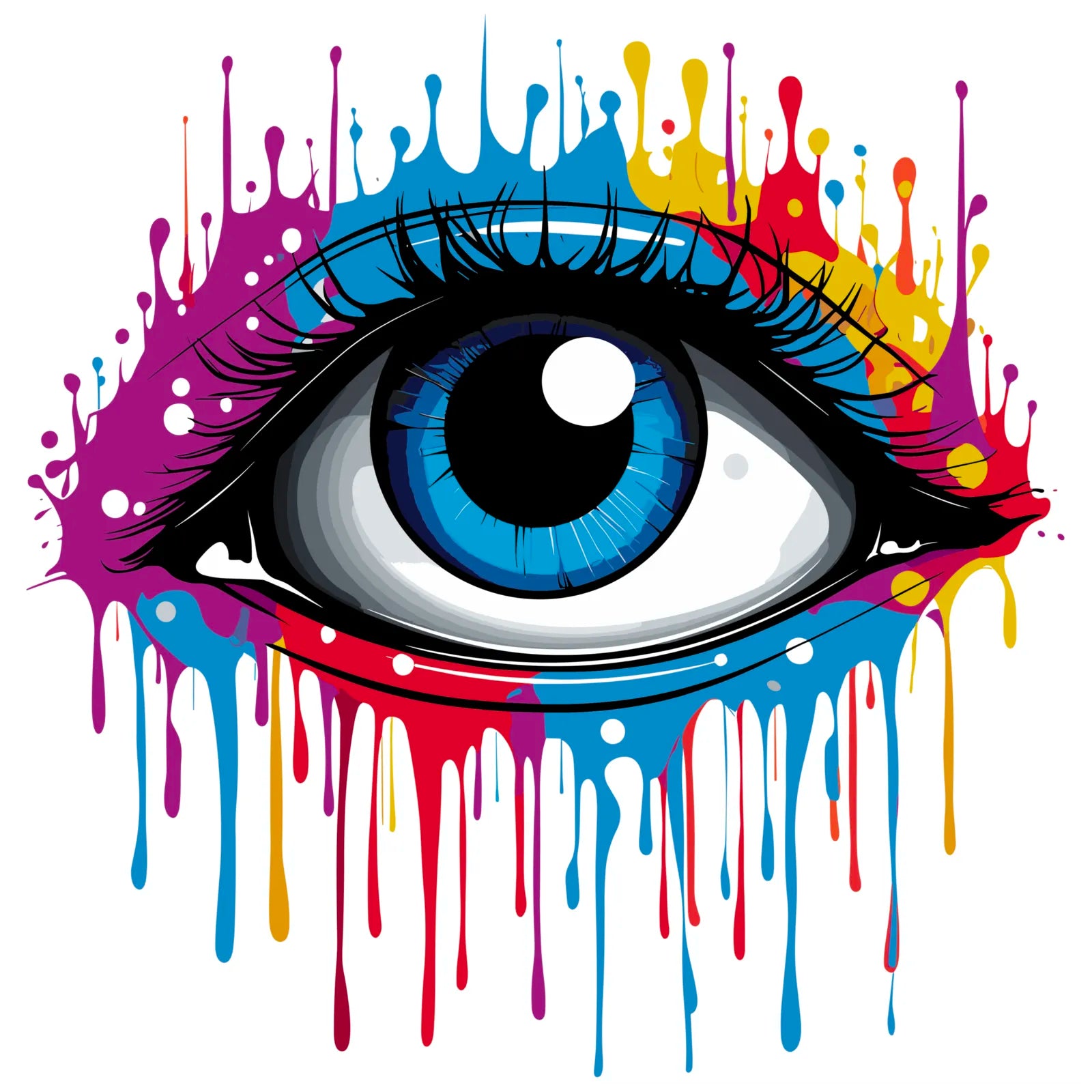 Paint Splash Of An Eye Digital Art Print 3