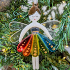 Handmade Fused Glass Rainbow Fairy Hanging Decoration 1