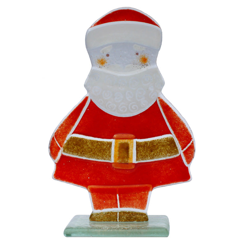 Santa Fused Glass Table Decoration