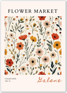 Galene Wildflower Art Print with Delicate Meadow Botanicals and Light Vintage Style