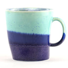 Handmade Porcelain Distorted Mug with Blue and Green Gradient