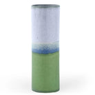 Porcelain Tube Vase – Matt Green, Concrete Grey, Blue & White Speckled Design