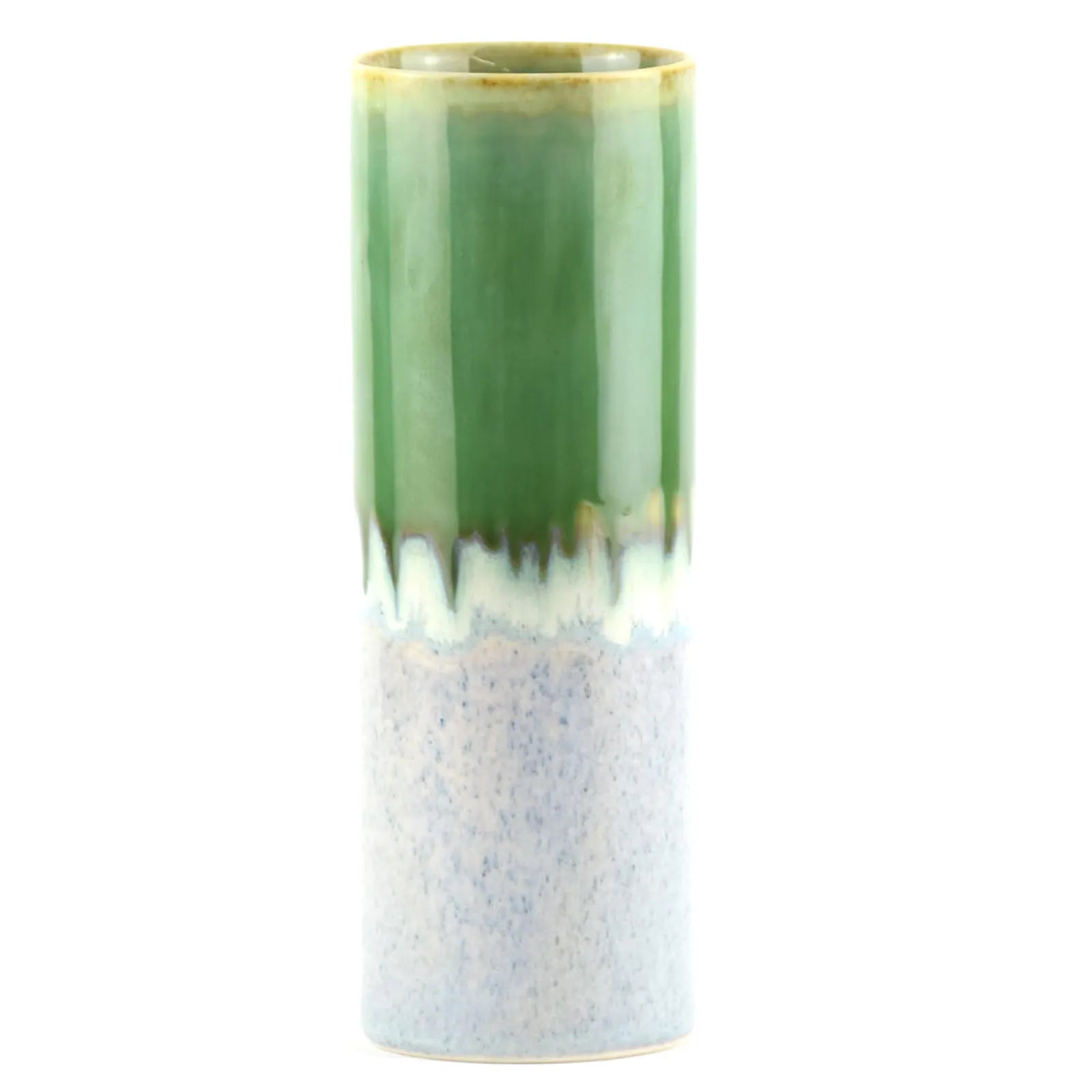 Vase – Mustard Yellow, Gloss Green & Creamy White with Light Speckles