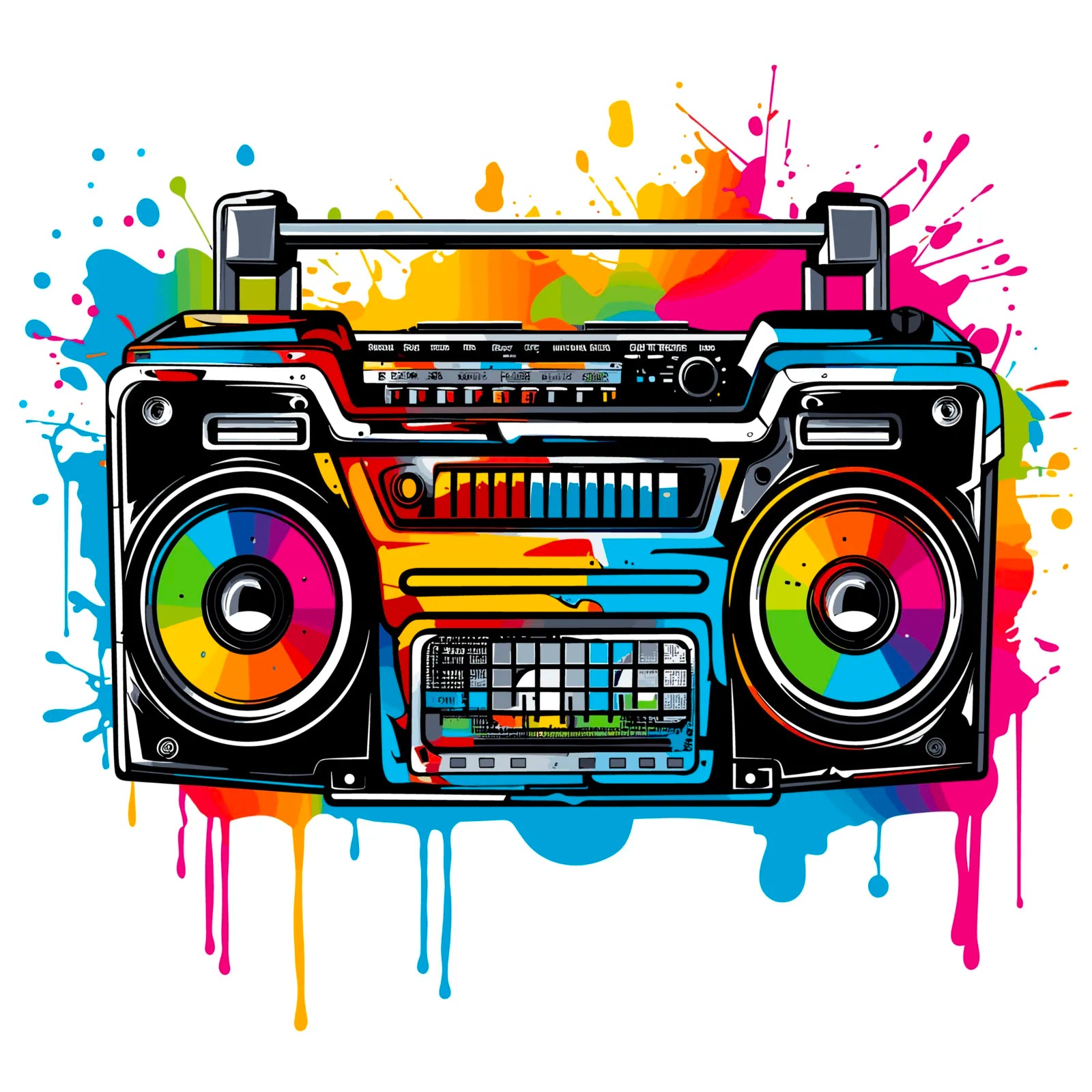 Paint Splashes Retro Boom Box Art Print 3