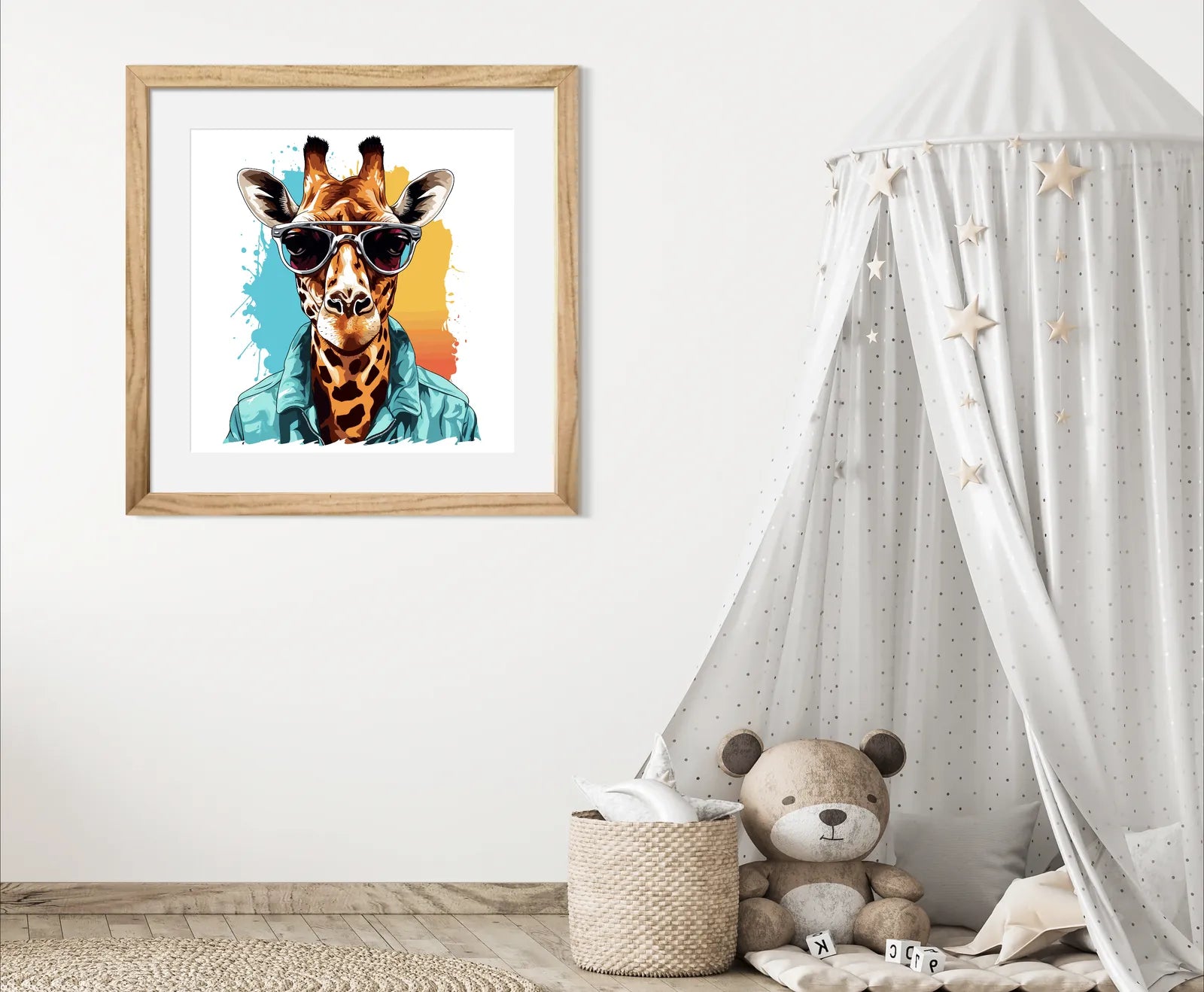 Cool Dude Giraffe Digital Art Print 2