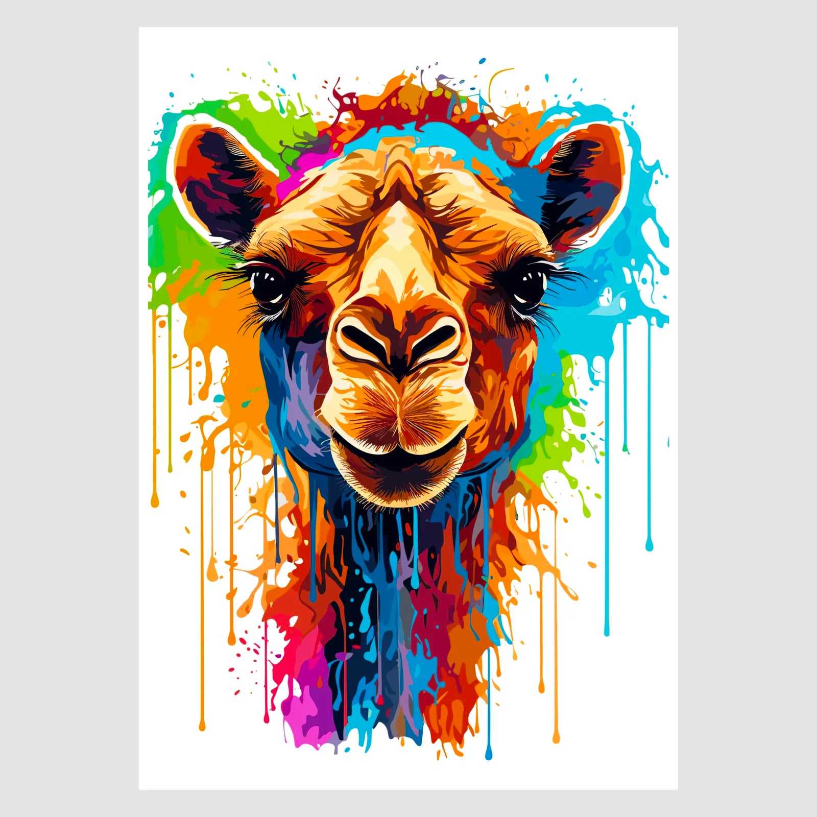 Beautiful Camel In Paint Splash Art Design 1