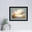 Abstract Golden Glow in Grey Skies Art Print 2