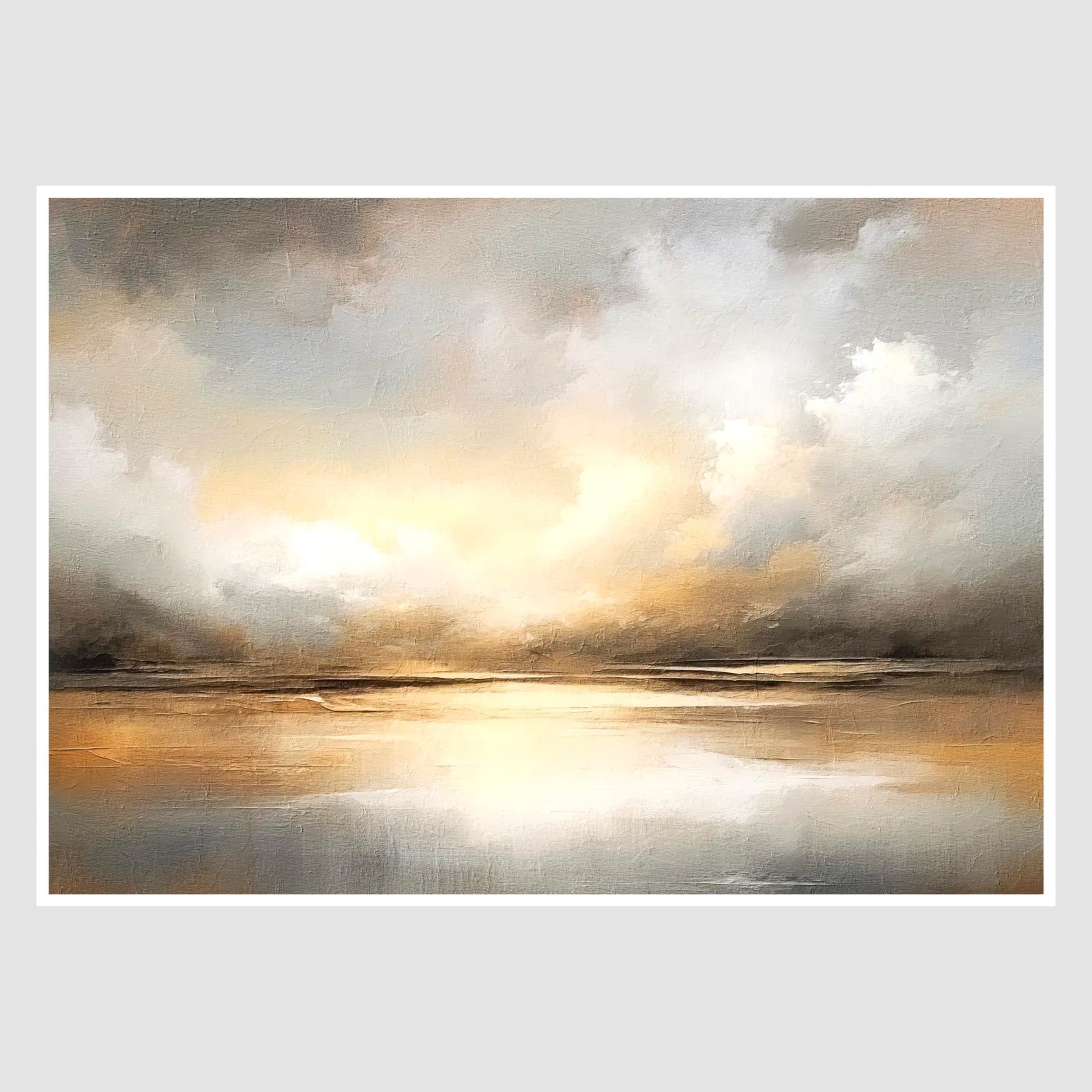 Golden Glow with Sunlit Clouds Art Print 1