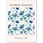 Helsinki Midnight Bloom Watercolour Art Print – Nordic Floral Style