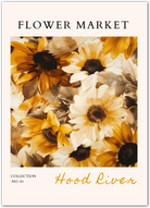 Hood River Sunflower Art Print – Rustic Golden Botanical Wall Art