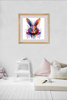 Bright Paint Splash Hare Art Print 2