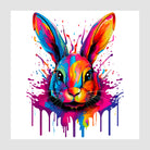 Bright Paint Splash Hare Art Print 1