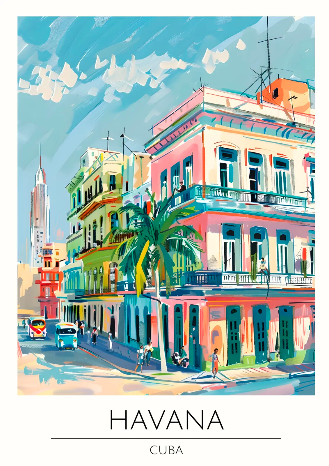 Havana Pastel Hues Corner Building Art Print 3