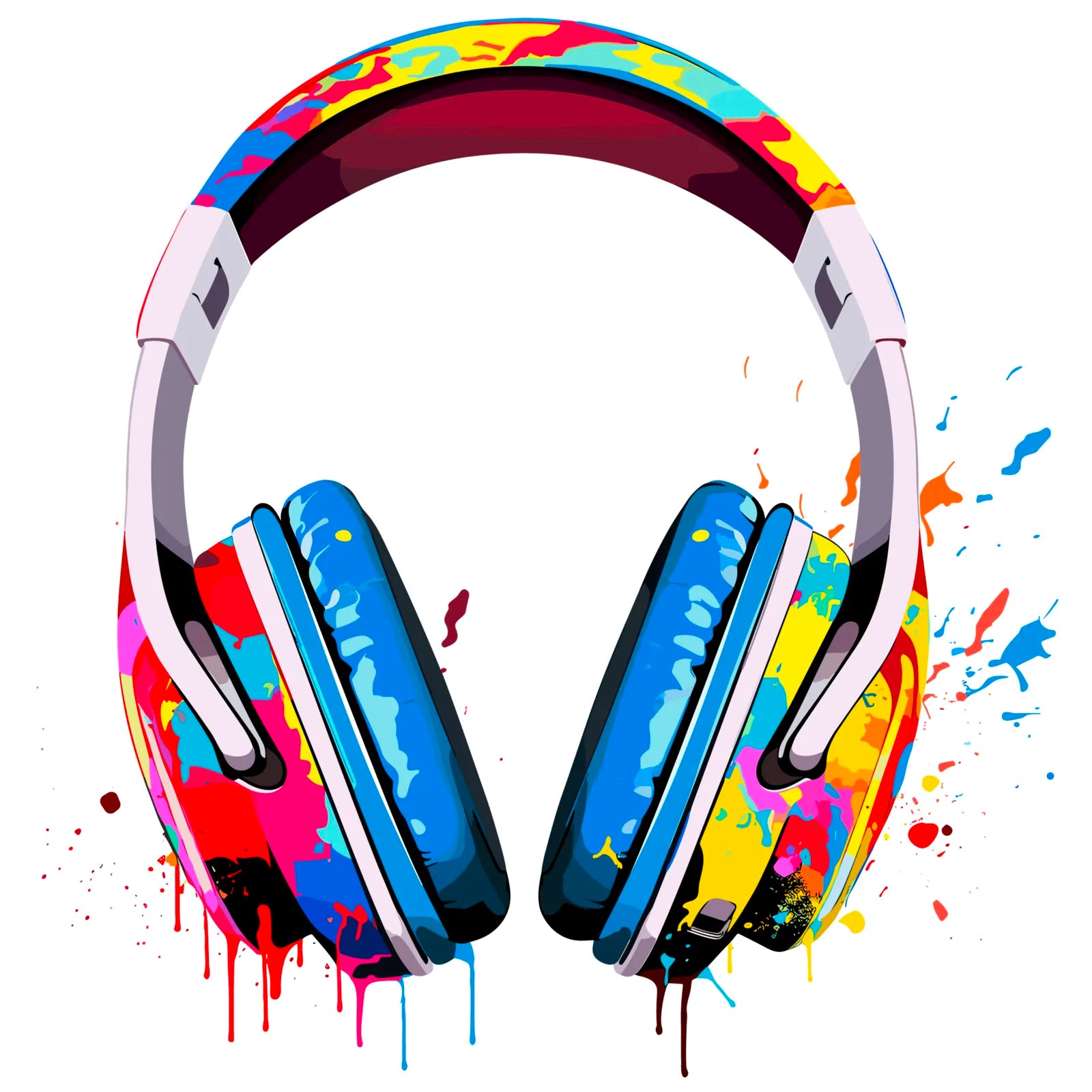 Jazz Headphones Paint Splash Art Print 3