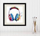 Jazz Headphones Paint Splash Art Print 2