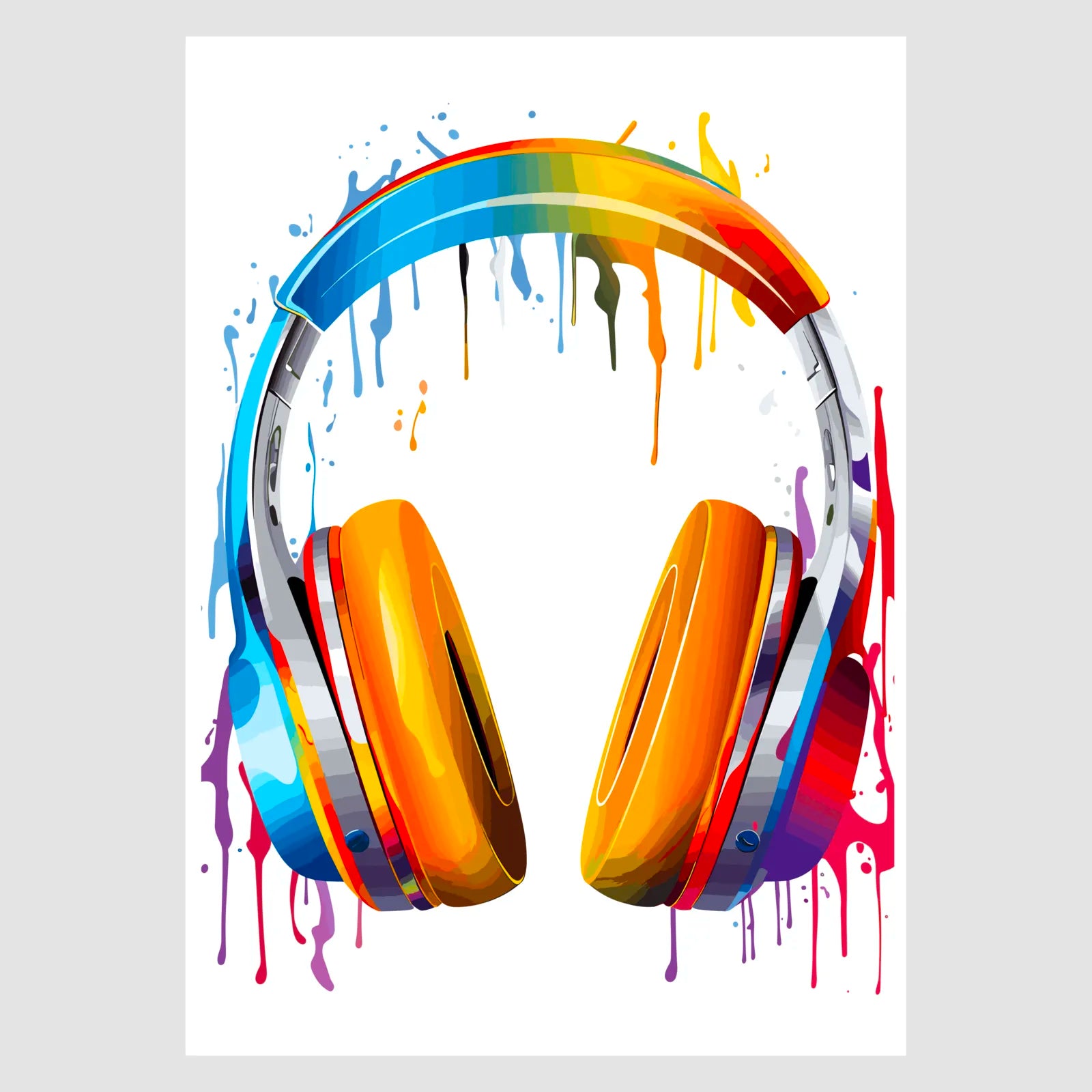 Funky Paint Splash Headphones Wall Art 1