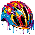 Rainbow paint Colour Helmet Art Print 3